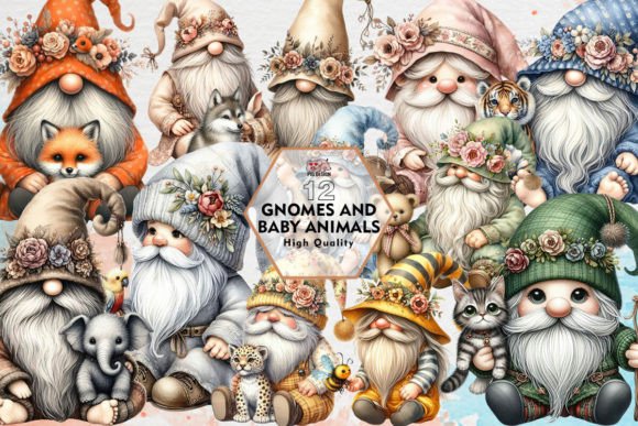Download Gnomes and Baby Animals Clipart PNG - Baby animals clipart png Collection