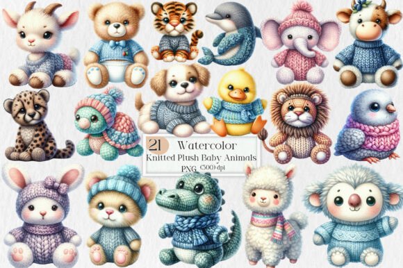 Download Knitted Plush Baby Animals Clipart PNG - Baby animals clipart png Collection