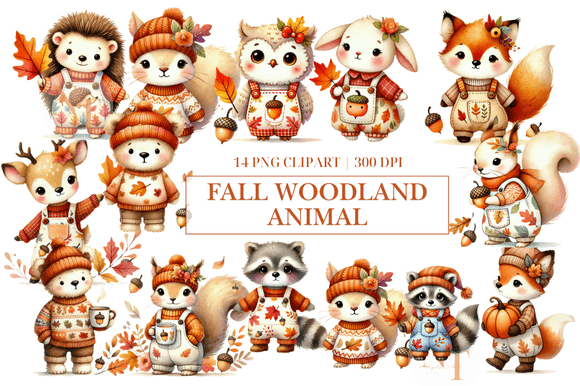 Download Fall Woodland Animal Clipart PNG - Premium Bundle