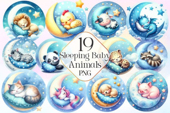 Download Cute Sleeping Baby Animals Clipart PNG - Baby animals clipart png Collection