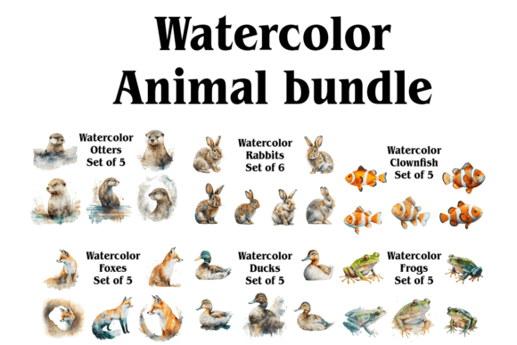 Download Watercolor Animal Bundle - Watercolor animal bundle Collection