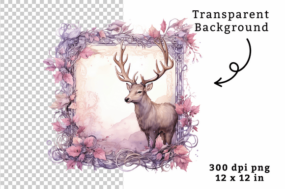 Download Vintage Watercolor Reindeer Clipart PNG - Reindeer clipart Collection