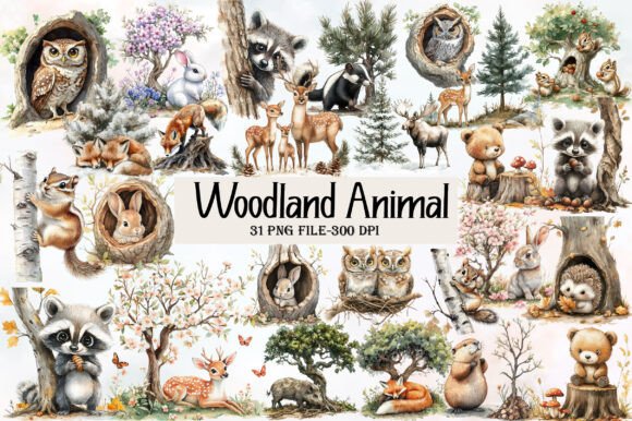 Download Watercolor Woodland Animal Clipart - Premium Resources