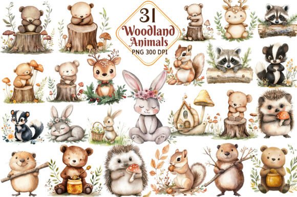 Download Cute Woodland Animal Clipart - Woodland animal clipart Collection